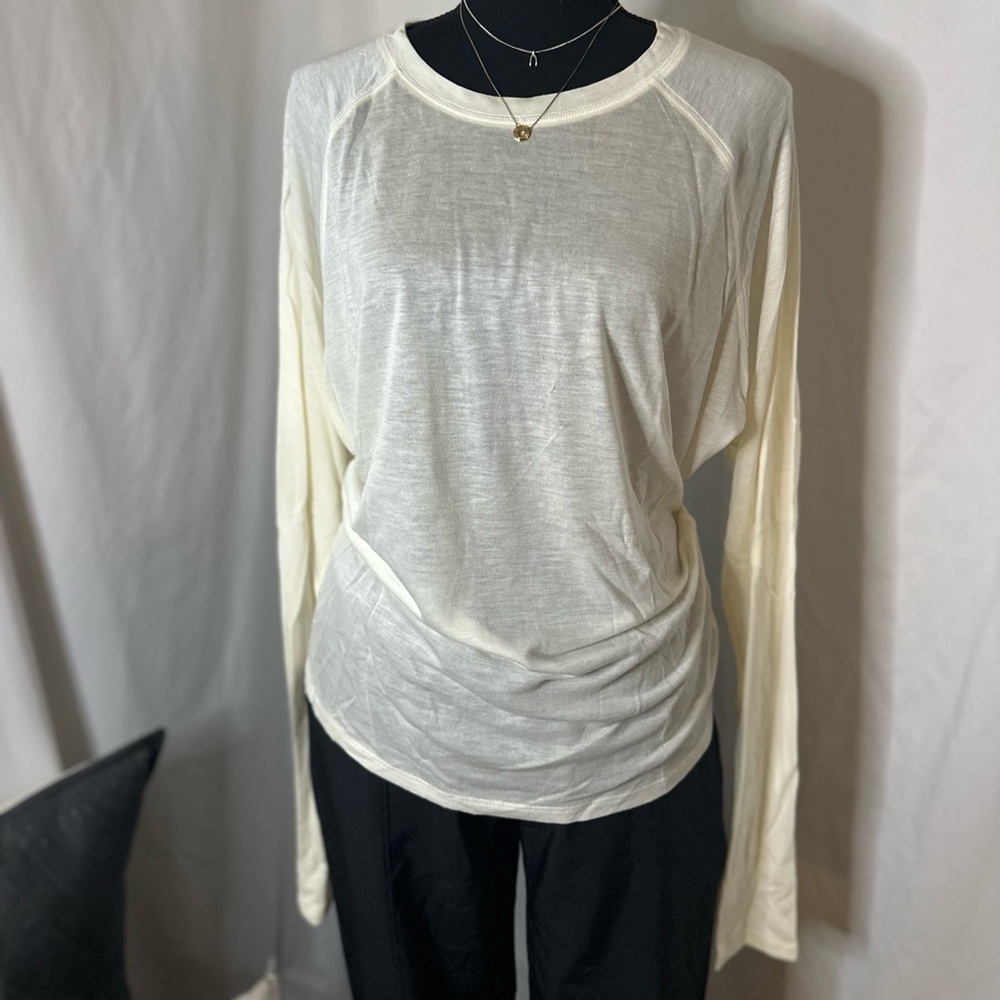 NWT Mono B Semi‎ Sheer Shirt - cream